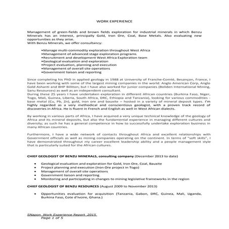 SNapon_Work Experience Report_2015 | PDF
