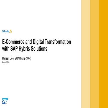 E-Commerce and Digital Transformation with SAP Hybris Solutions - 56593