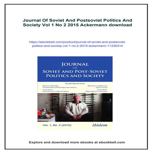Journal Of Soviet And Postsoviet Politics And Society Vol 1 No 2 2015 ...