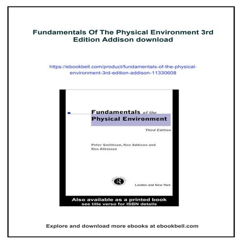 Fundamentals Of The Physical Environment 3rd Edition Addison | PDF