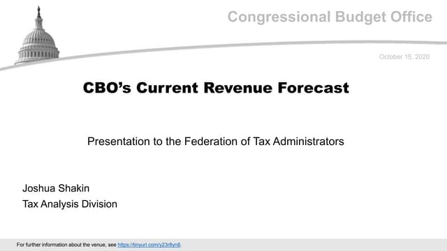 CBO's Current Revenue Forecast