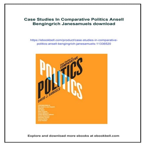 Case Studies In Comparative Politics Ansell Bengingrich Janesamuels