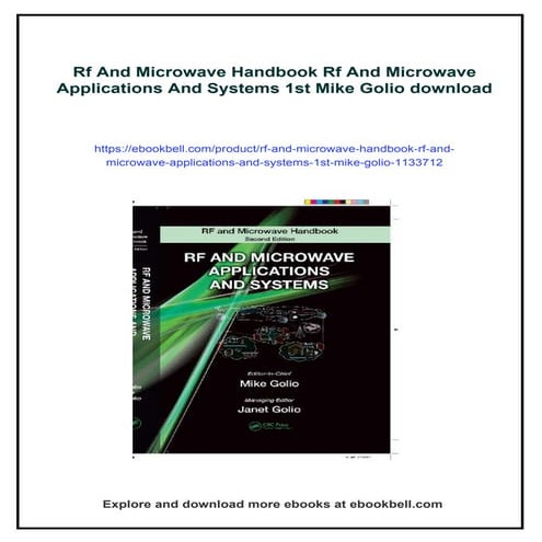 Rf And Microwave Handbook Rf And Microwave Applications And Systems 1st Mike ...