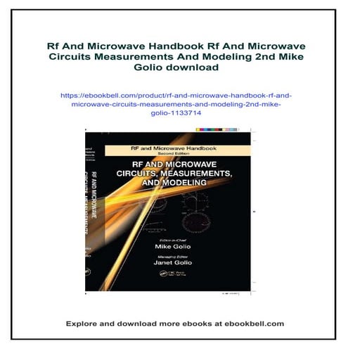 Rf And Microwave Handbook Rf And Microwave Circuits Measurements And Modeling...