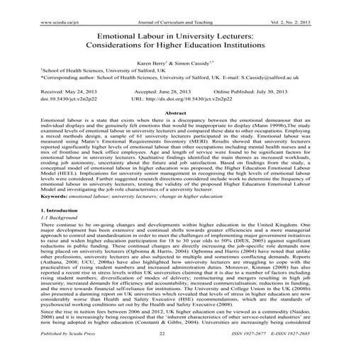 Relationship between emotional labor and job satisfaction: a study on ...