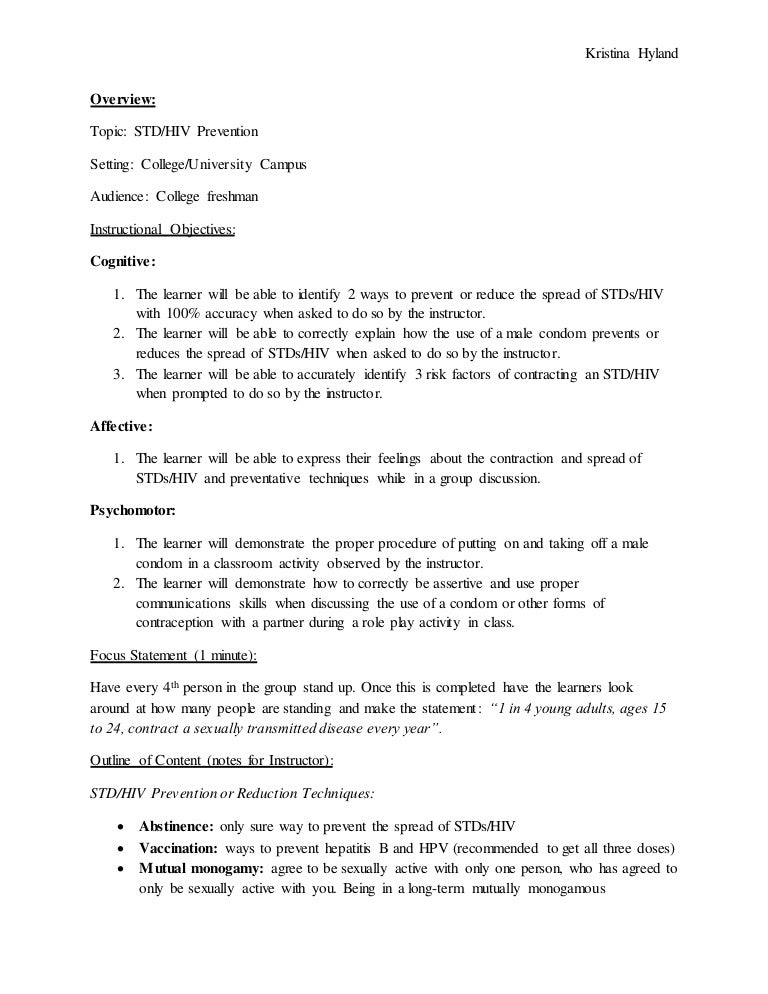 Methods_STDHIV Lesson Plan