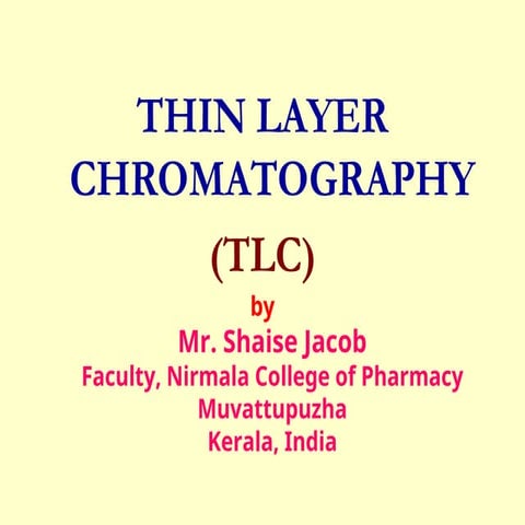 TLC, thin layer chromatography | PPT