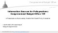 Information Sources for Policymakers: Congressional Budget Office 101
