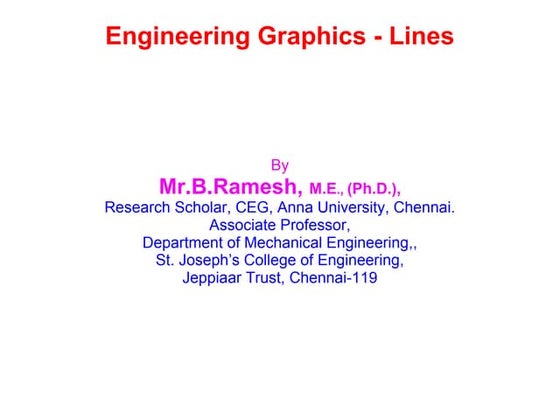 Engineering Graphics - Projection of points and lines | PPT
