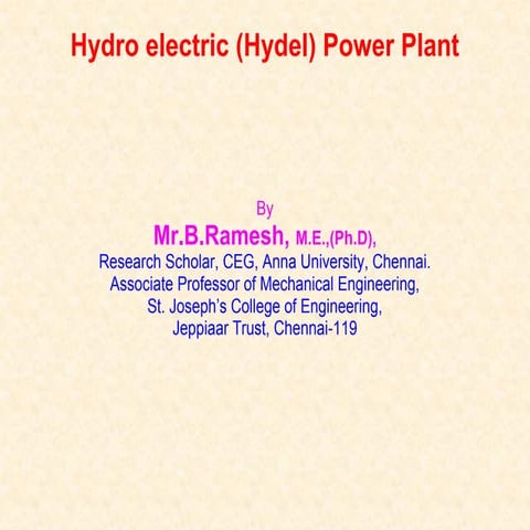 Hydro electric power plant