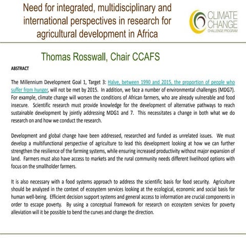 Need for integrated, multidisciplinary and international perspectives in rese...