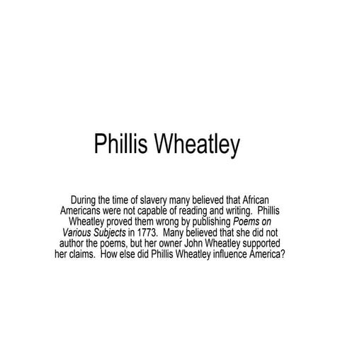 Phillis Wheatley 