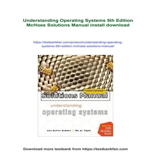 Understanding Operating Systems 5th Edition McHoes Solutions Manual