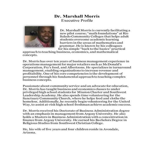 Dr. Morris executive bio_YS_mmpic