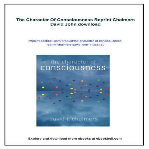 The Character Of Consciousness Reprint Chalmers David John | PDF