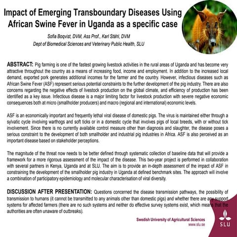 Impact of Emerging Transboundary Diseases, using African Swine Fever in Ugand...
