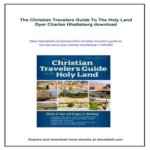 The Christian Travelers Guide To The Holy Land Dyer Charles Hhatteberg ...
