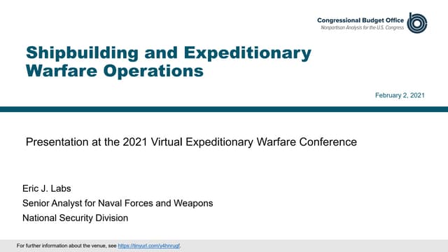 Shipbuilding and Expeditionary Warfare Operations