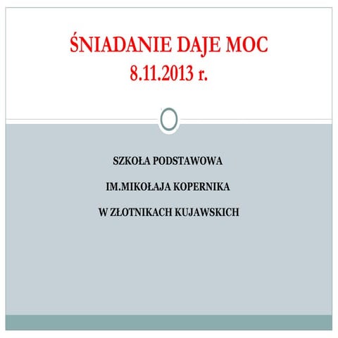Śniadanie Daje Moc | PPT