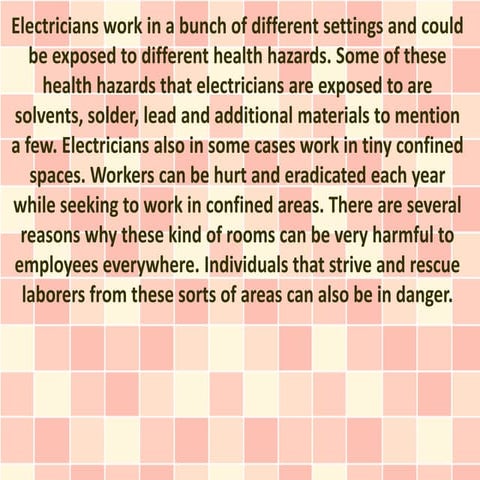 Health Issues For Electricians