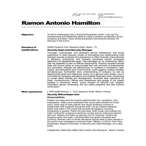 Ramon Hamilton presentations