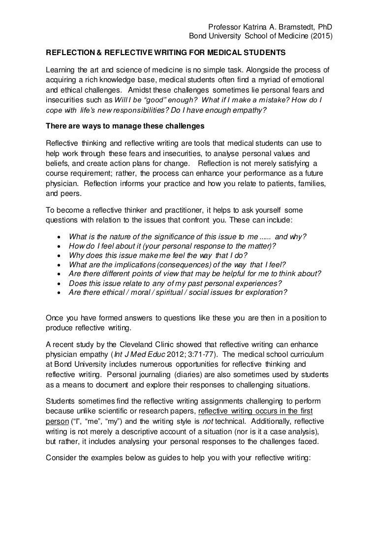 How to start off a reflective essay picture