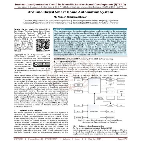 Arduino Based Smart Home Automation System | PDF | Home Appliances ...