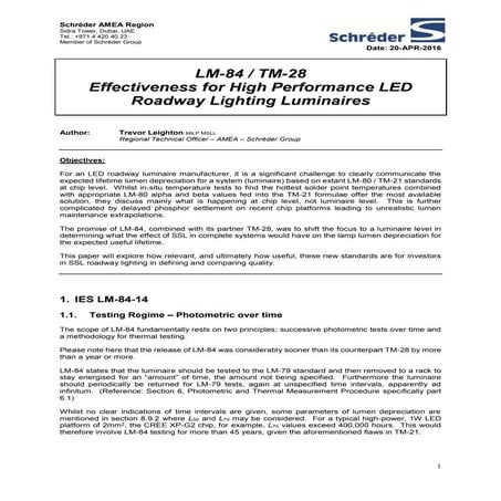 White Paper - LM-84 TM-28 Update May 2016