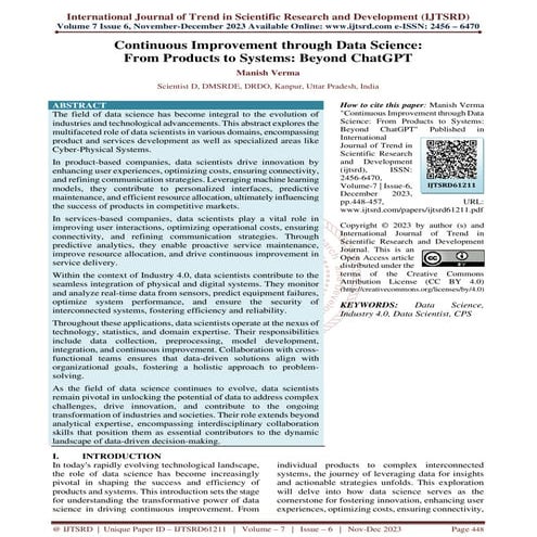 Continuous Improvement through Data Science From Products to Systems Beyond C...