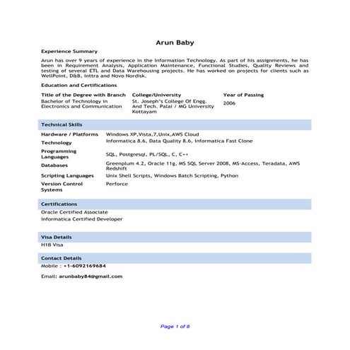 Resume_Arun_Baby_03Jan17