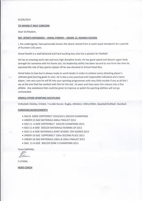 REFERFENCE LETTER - MRS S | PDF