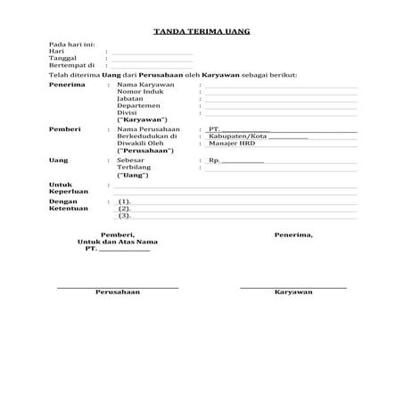 57. draf tanda terima uang perusahaan