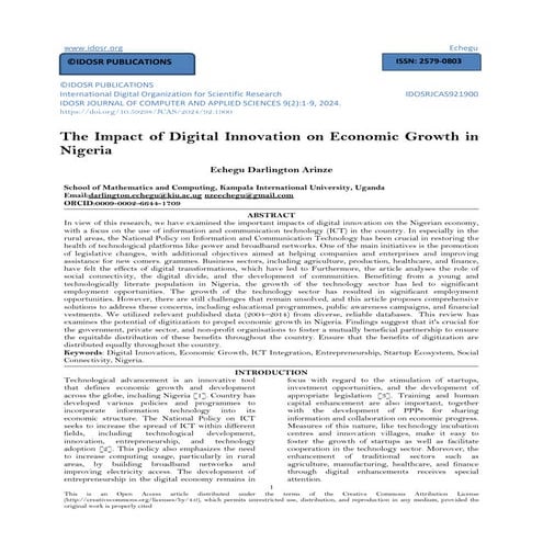 The Impact of Digital Innovation on Economic Growth in  Nigeria  (www.kiu.ac.ug)