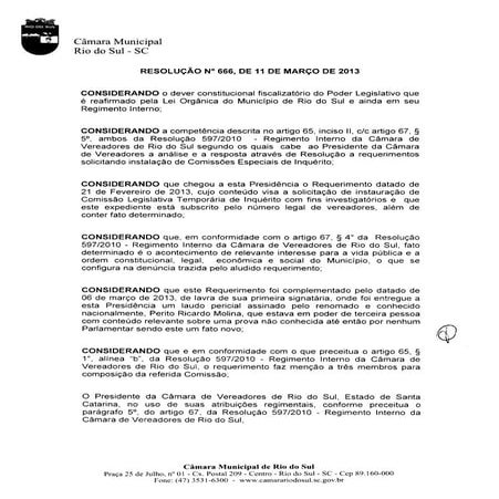 Íntegra da Resolução 666