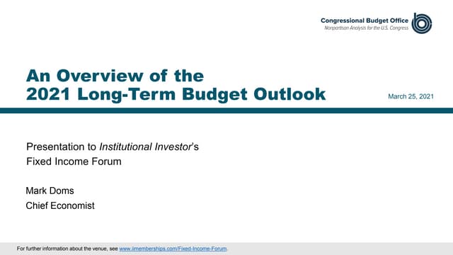 An Overview of the 2021 Long-Term Budget Outlook