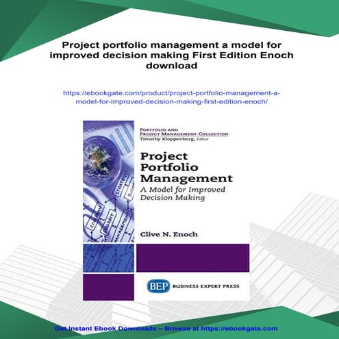 Project portfolio management a model for improved decision making First Editi...