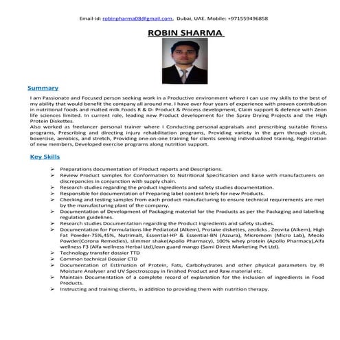 ROBIN SHARMA CV