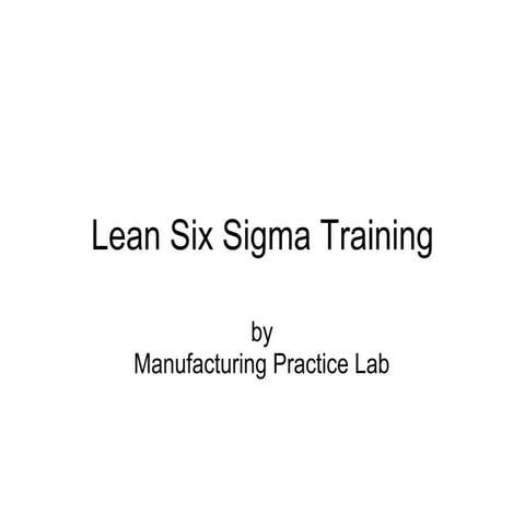 Lean Six Sigma Black Belt Training Part 1 | PPTX