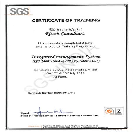 SGS ISO14001