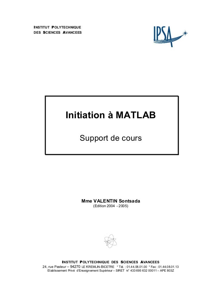 57277345 Cours Matlab