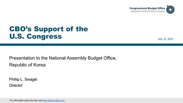 CBO’s Support of the U.S. Congress 
