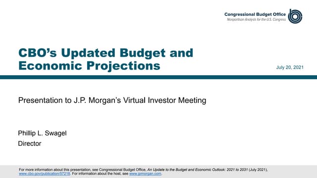 CBO’s Updated Budget and Economic Projections 