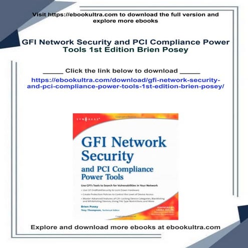 GFI Network Security and PCI Compliance Power Tools 1st Edition Brien Posey