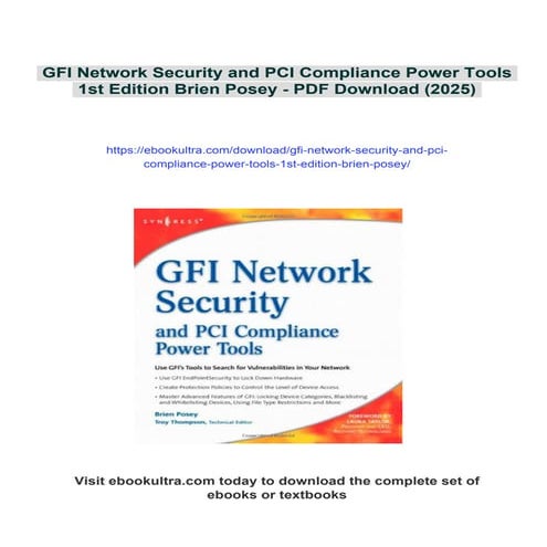 GFI Network Security and PCI Compliance Power Tools 1st Edition Brien Posey