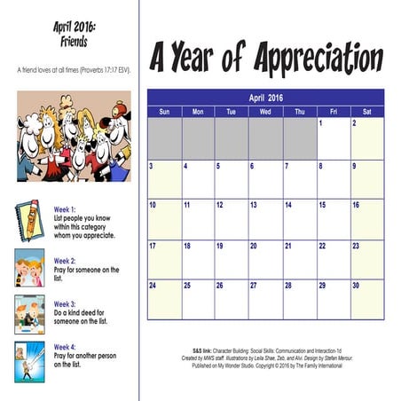 A year of appreciation: April