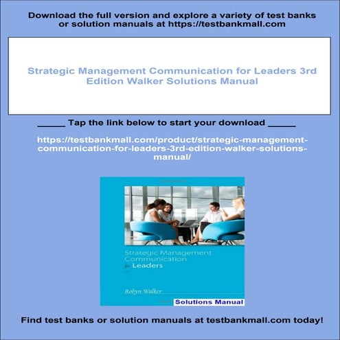 Strategic Management Communication for Leaders 3rd Edition Walker Solutions M...