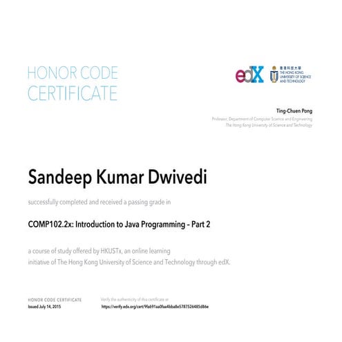 Sandeepkcn HKUST Introduction to JAVA part 2