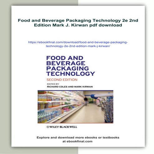 Food and Beverage Packaging Technology 2e 2nd Edition Mark J. Kirwan | PDF