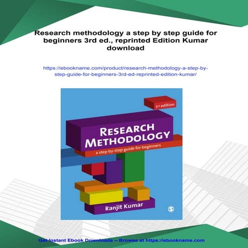 Research methodology a step by step guide for beginners 3rd ed ...