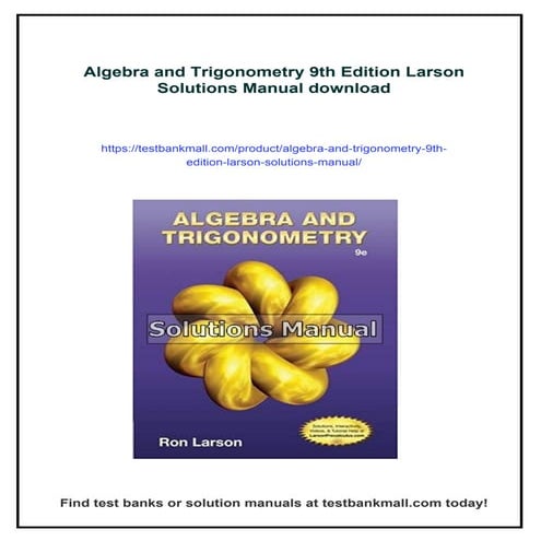Algebra and Trigonometry 9th Edition Larson Solutions Manual